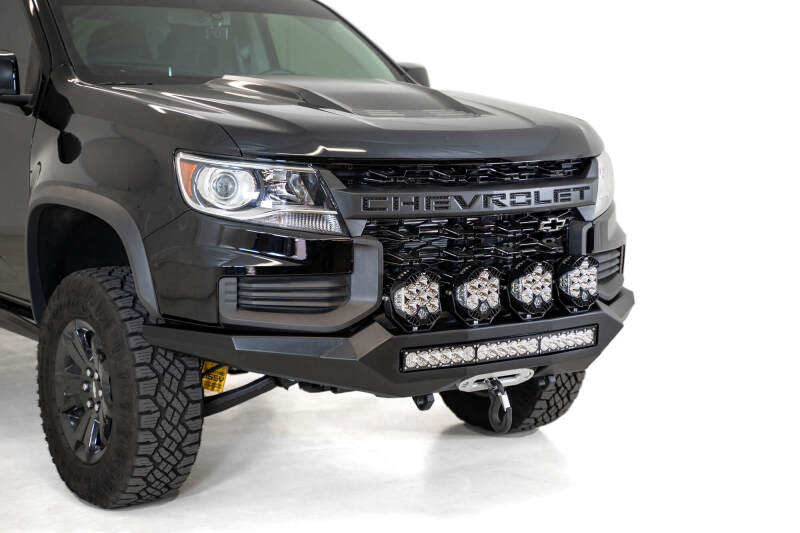 Chevrolet Colorado ZR2 Bumper - Front - Addictive Desert Designs - Stealth Fighter - Hammer Black with Satin Black panels - `21-`27